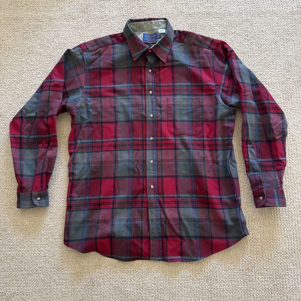 Vintage Pendleton Wool Shirt Men's XL Made In USA 🇺🇸 Multicolor Plaid